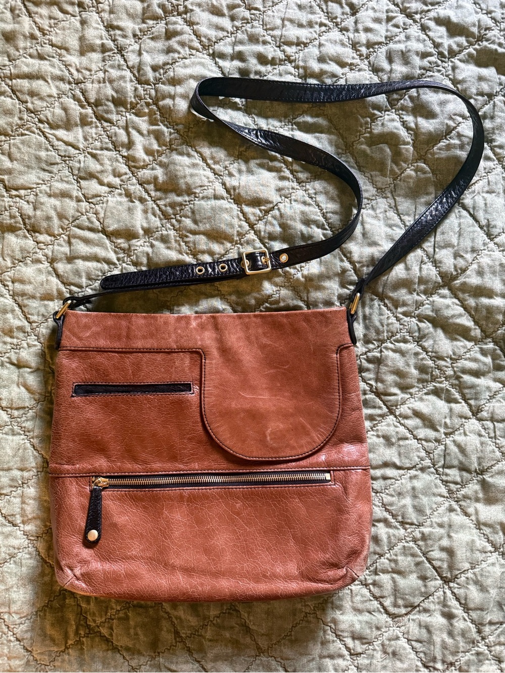 HOBO Light Brown Leather Crossbody Bag